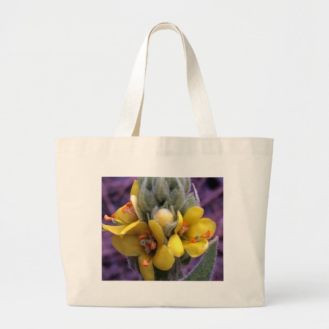 Grand Tote Bag Fleur Jaune 4 (Devant)