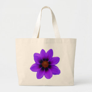 Grand Tote Bag Fleur violette à Dusk