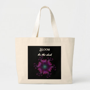 Grand Tote Bag Fleur violette gothique botanique florale sombre