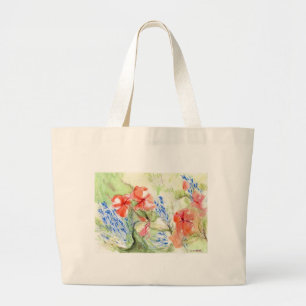 Grand Tote Bag Fleurs Balsam et Lobelia