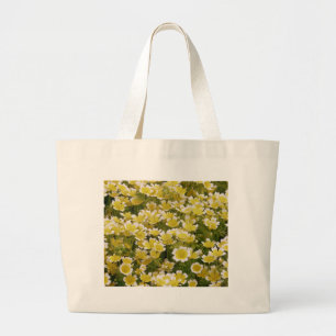 Grand Tote Bag Fleurs blanches d'or soleil