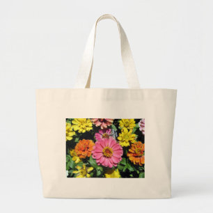 Grand Tote Bag Fleurs colorées