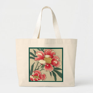 Grand Tote Bag Fleurs de pivoines vintages