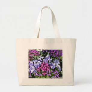Grand Tote Bag Fleurs de printemps mauves