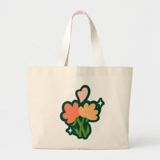 Grand Tote Bag Fleurs et lapin
