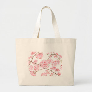 Grand Tote Bag Fleurs roses de cerisier Sakura Asiatique Japonais