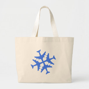 Grand Tote Bag Flocon de neige d'avion