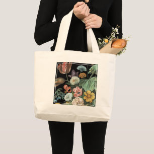 Grand Tote Bag Floral baroque - bouquet des fleurs