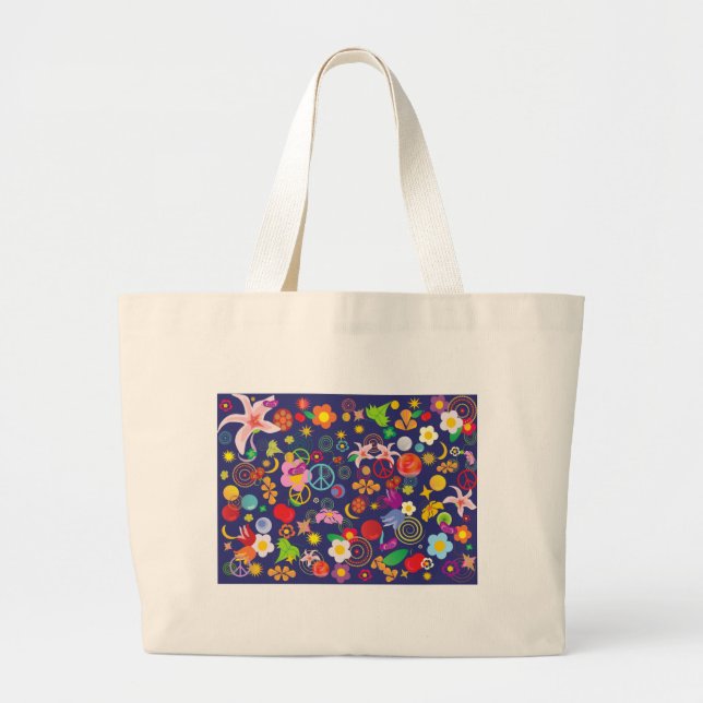 Grand Tote Bag Floral boho (Devant)