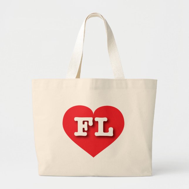 Grand Tote Bag Florida Red Heart - J'aime FL (Devant)