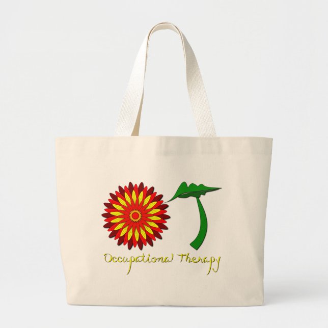 Grand Tote Bag Flower power rouge (Devant)