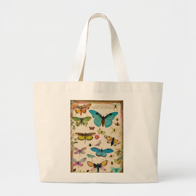 Grand Tote Bag "Fluttering Elegance : Jumbo Butterfly Beauty Bag" (Devant)