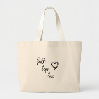 Grand Tote Bag Foi, Espoir, Amour -
