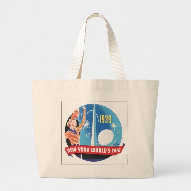 Grand Tote Bag Foire mondiale de New York 1939 (Devant)