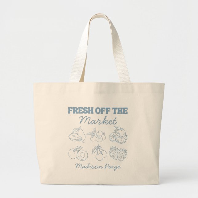Grand Tote Bag Folle Fraîchement Sur Le Marché Blue Enterrement d (Devant)