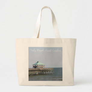 Grand Tote Bag Folly Beach SC, Jetée, Charleston, Photographie