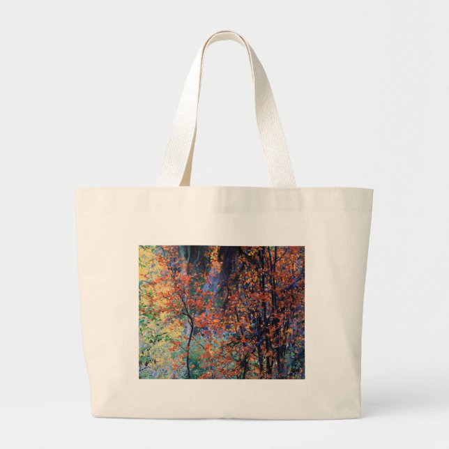Grand Tote Bag Forêt à l'automne (Devant)