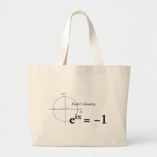 Grand Tote Bag Formule de maths de l'identité d'Euler (Devant)