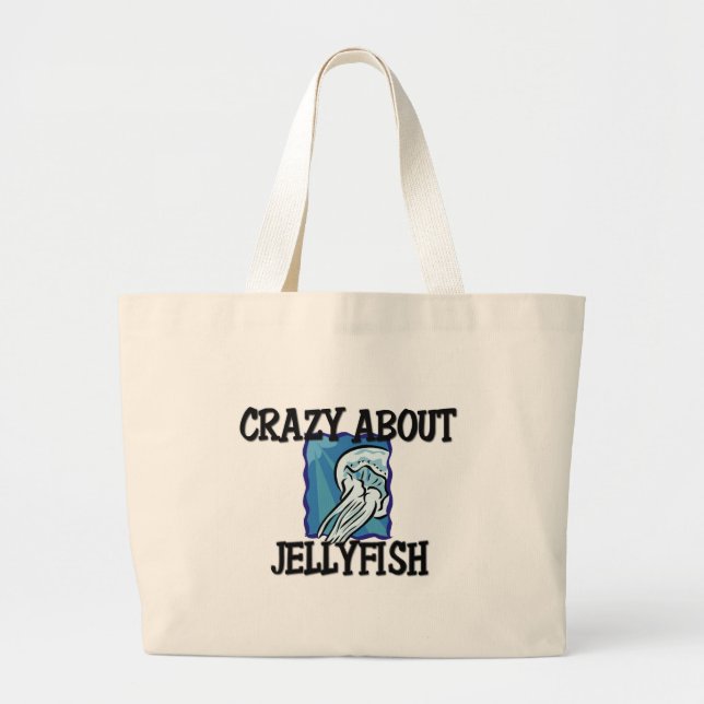 Grand Tote Bag Fou au sujet des méduses (Devant)
