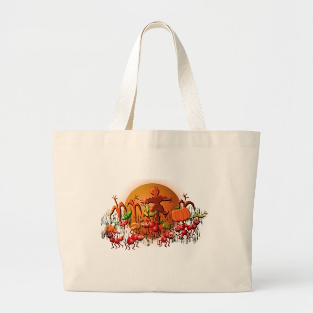 Grand Tote Bag fourmis de récolte (Devant)