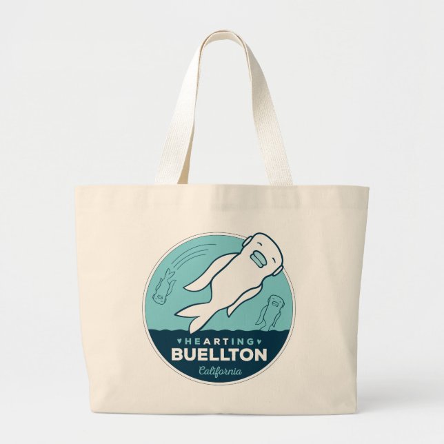 Grand Tote Bag Fourre-tout - Chat de plongée - Buellton.Art (Devant)