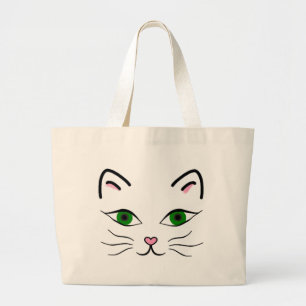 Grand Tote Bag Fourre-tout enorme - Kitty font face