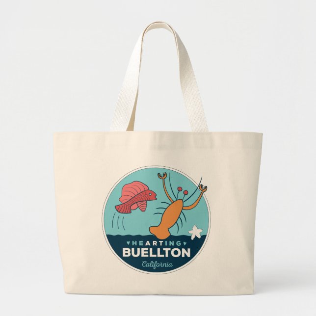 Grand Tote Bag Fourre-tout - Goldie Fish - Buellton.Art (Devant)