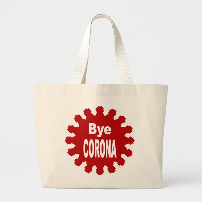 Grand Tote Bag Fourre Tout Jumbo naturel BYE CORONA (Devant)