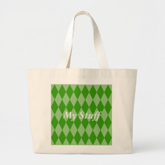 Grand Tote Bag Fourre-tout - Motif de diamant à deux tons