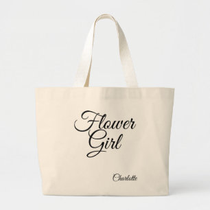 Grand Tote Bag fourre-tout personnalisée "Flower Girl"