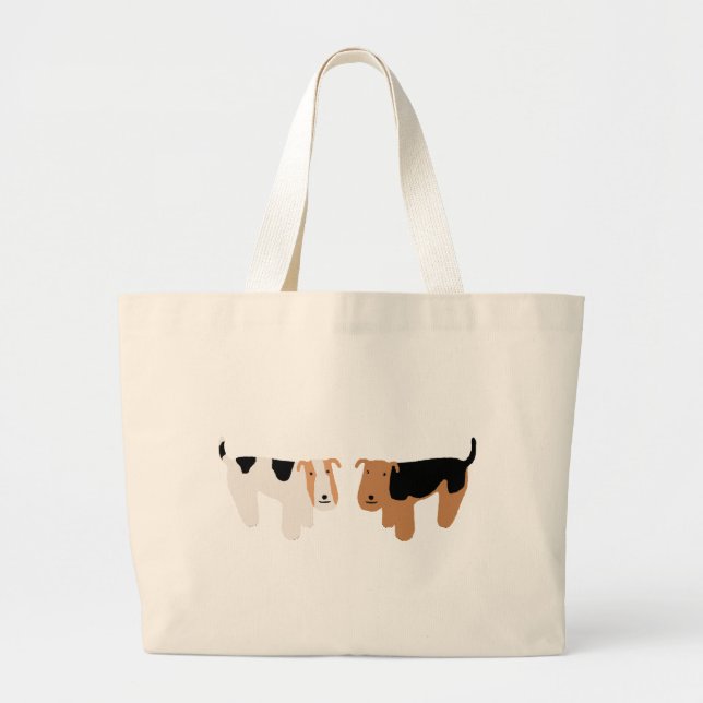 Grand Tote Bag Fox Terrier et gallois Terrier de fil (Devant)