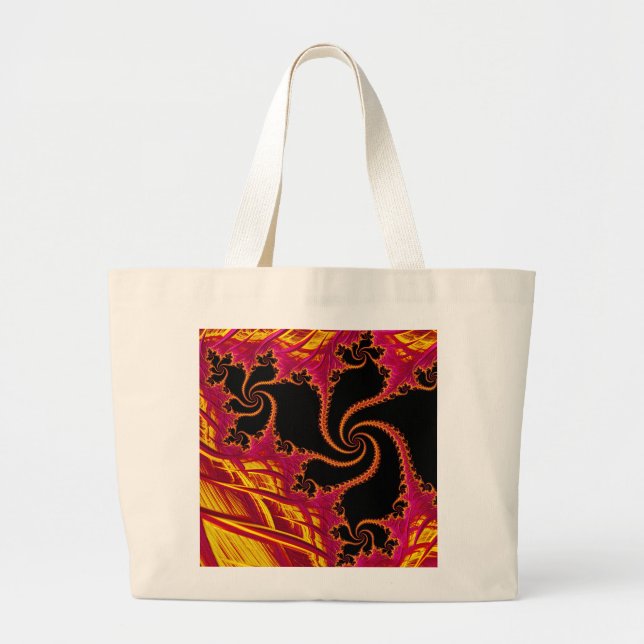 Grand Tote Bag Fractale flamboyante (Devant)