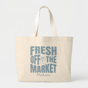 Grand Tote Bag Fraîchement sortie du marché Blue mariage douche
