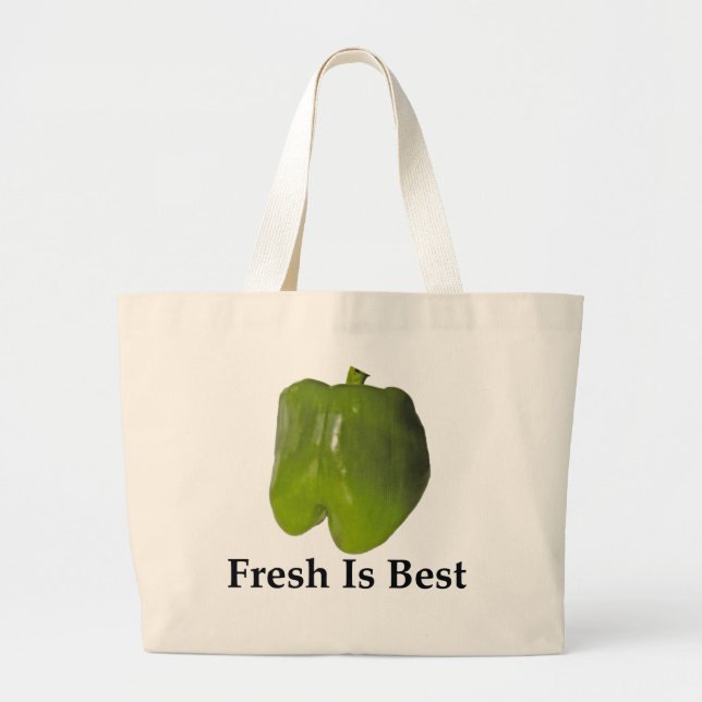 GRAND TOTE BAG FRAIS EST LE MEILLEUR - POIVRE VERT (Devant)