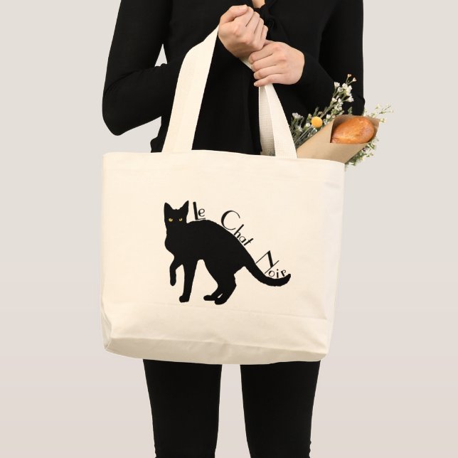 Grand Tote Bag Français Fourre-tout de chat noir de Le Chat Noir (Devant (produit))