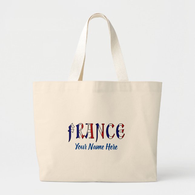 Grand Tote Bag France en couleurs de drapeau français Personnalis (Devant)