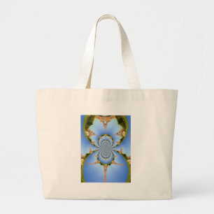Grand Tote Bag France Paris Tour Eiffel Kaleidoscope Bleu Beau