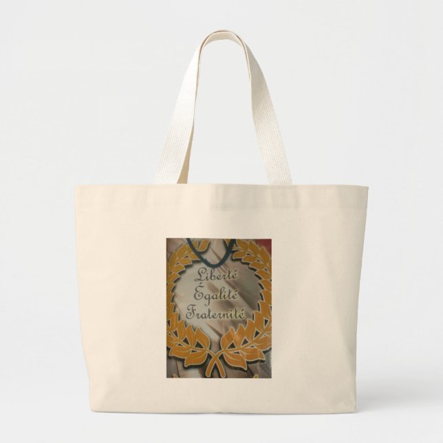 Grand Tote Bag Fraternité pour l'égalité de liberté.png (Devant)