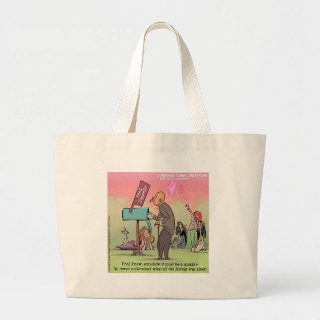 Grand Tote Bag Fred Rock And Roll Drôle (Devant)