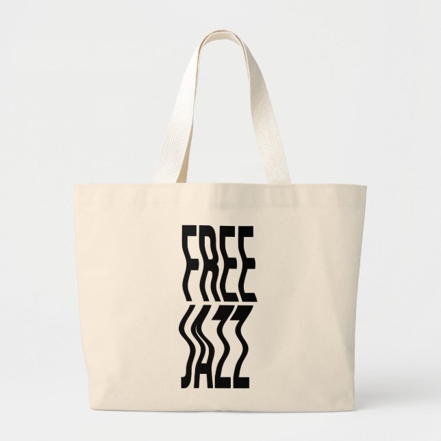 Grand Tote Bag Free Jazz typography bold logo  (Devant)