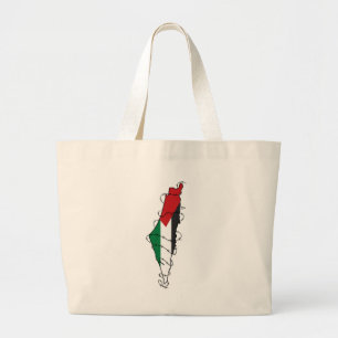 Grand Tote Bag Free Palestine Barbared Wire Map Liberté palestini
