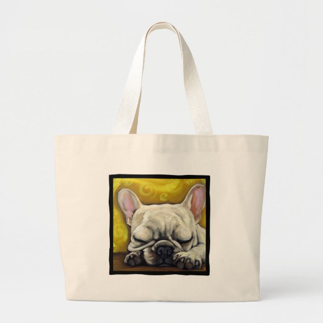Grand Tote Bag Frenchie somnolent (Devant)