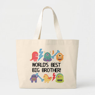 Grand Tote Bag Frère du monde de monstres le meilleur