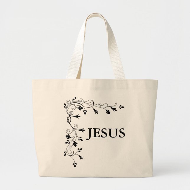 GRAND TOTE BAG FRONTIÈRE DE JÉSUS FLORAL CORNER (Devant)