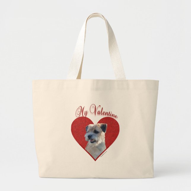 Grand Tote Bag Frontière Terrier Valentine (Devant)