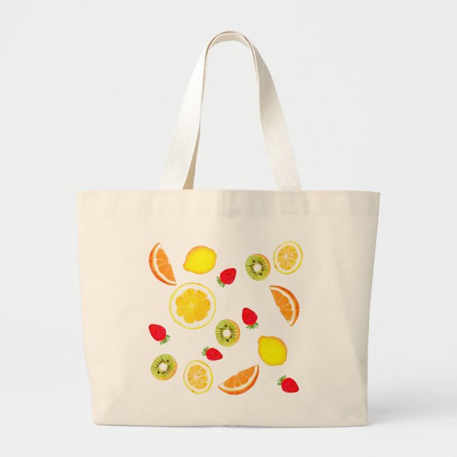 Grand Tote Bag Fruits frais  (Devant)