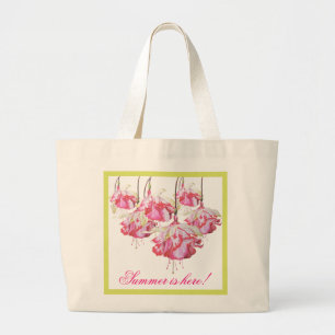 Grand Tote Bag Fuchsias exotiques sur Jumbo Fourre-tout