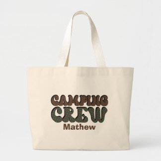 Grand Tote Bag Fun Camping équipage ajouter le nom
