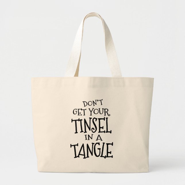 Grand Tote Bag Fun Christmas Holiday Tinsel Stresser (Devant)