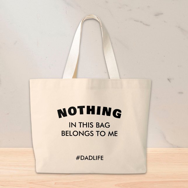 Grand Tote Bag Fun Papa Slogan Dadlife Bold Typographie papa cade (Créateur téléchargé)